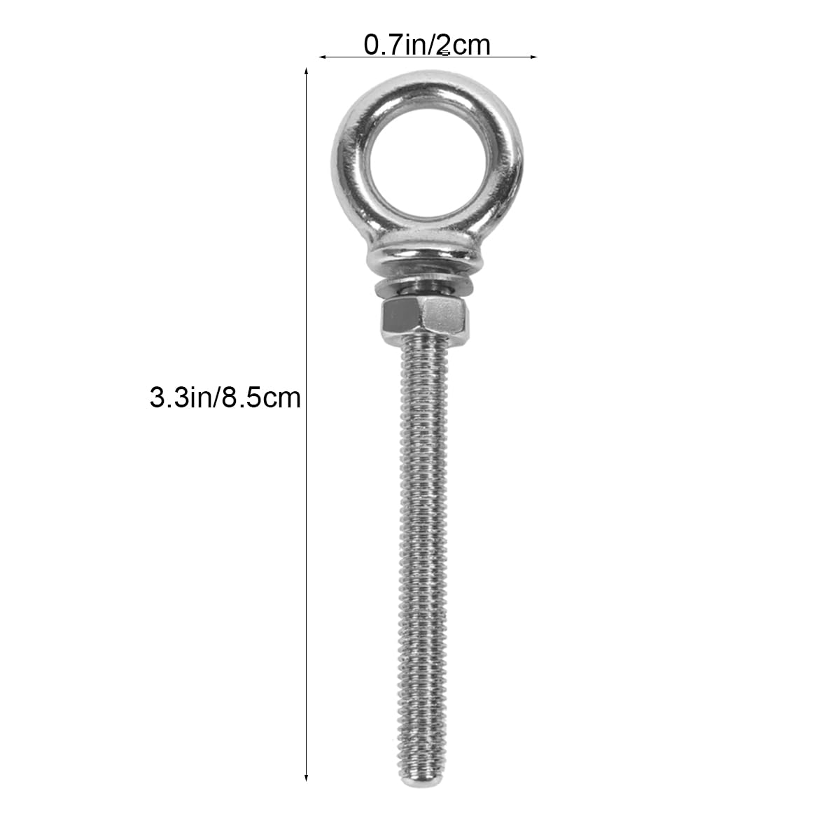 Lifting Eyebolt, Durable Stainless Steel Lifting Eye Bolts with Nuts Swing Eyebolts Ring Hook Bolt Screw Fasterners(As Shown)