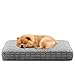 Heymamba Hundebett Mittelgroße Hunde - Mit Orthopädischer Funktion, Hundekissen Waschbar Abnehmbar, Hundekorb Flauschig Atmungsaktiv rutschfest, Hundematte für Mittelgroße Hunde, Grau, 75x50x12cm