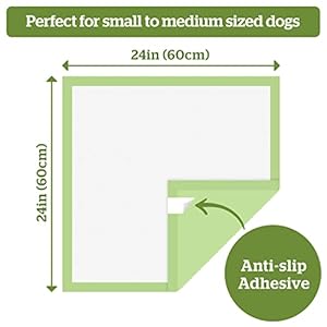 Pogi's Dog Training Pads with Adhesive Sticky Tabs (50-Count) (24x24in) - Large Puppy Pads, Earth-Friendly Dog Pads, Plant-Based Puppy Pee Pads for Dogs - Puppy Supplies for Small to Large Sized Dogs Pogi’s Dog Training Pads with Adhesive Sticky Tabs (50-Count) (24x24in) – Large Puppy Pads, Earth-Friendly Dog Pads, Plant-Based Puppy Pee Pads for Dogs – Puppy Supplies for Small to Large Sized Dogs