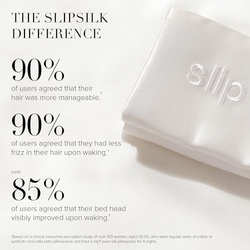 Slip Silk Queen Pillowcase, White | 100% Pure 22 Momme Mulberry Silk — view 6