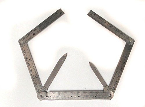 Handyman Helper 2 Stainless Steel Pocket Knife with 16" Ruler, MR202