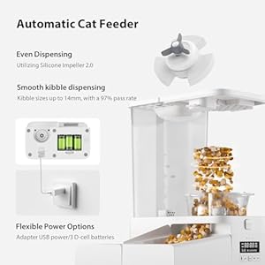 All in One Automatic Cat Feeder and Water Dispenser 4l Cat Water Dispenser + 5l Cat Food Dispenser white  Cucciolini Doodles All in one automatic cat feeder and water dispenser 4l cat water dispenser + 5l cat food dispenser white   cucciolini doodles