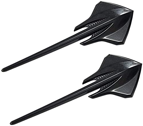 Pair Car Body Black Metal Stingray Badge Side Wing Fender Emblem Decal