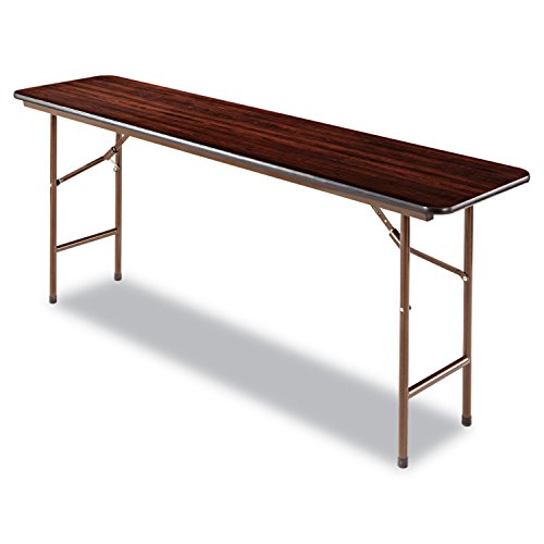 Alera FT727218MY Wood Folding Table, Rectangular, 72w X 18d X 29h, Walnut
