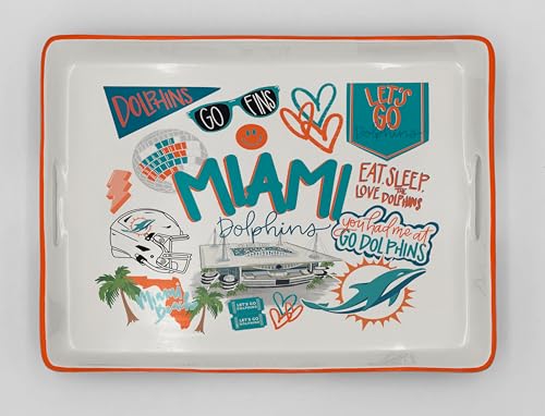 Proformance Home NFL Miami Dolphins Loco Fan Large Serving Tray w/Handles