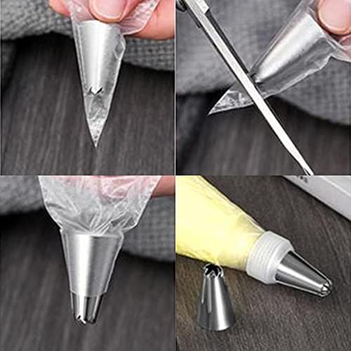 Disposable Pastry Bags, 18" Plastic Thickened Icing Piping Bags 100% Recyclable x 100 for Cake Dessert Decoration