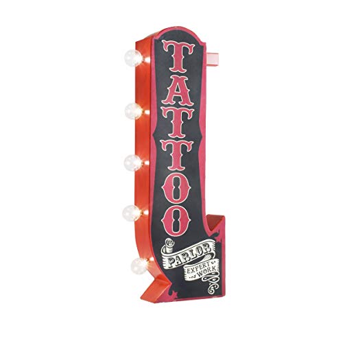 Retro 3D Tattoo Artist Parlor Marquee LED Light Arrow Sign