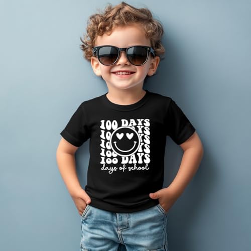 Toddler 100 Day of School Shirt for Boys Kid Grils, My Happy 100th Day of School T Shirt, Cotton Blend, Funny Design :4-7T3