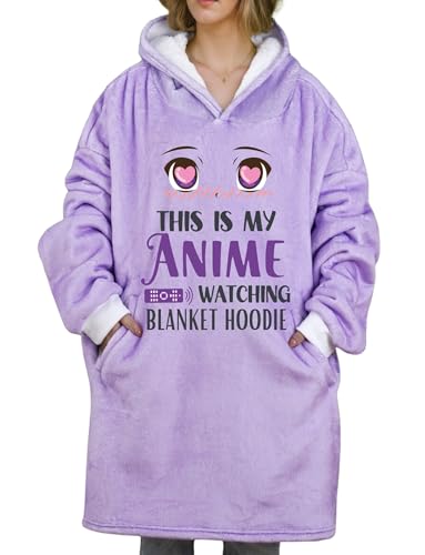 Huglanket Anime Gifts for Men Women, Wearable Blanket Hoodie for