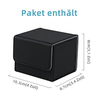Tolesum Card Deck Box for MTG, Gathering Kartenbox für 100+ Karten, PU Leder Starkes Magnetic Sammelkarten Box Kompatibel Magic Commander TCG Karten (Horizontal-Schwarz) – Ansicht 9