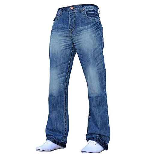 BNWT Ny Bootcut för män utsvängd stor king storlek breda ben blå denim jeans hela midjan