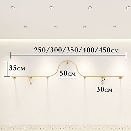Perchero de pared dorado de 300 cm con gran soporte de carga 3