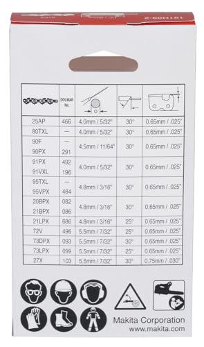 Makita 1910V6-4 Sägekette 10 cm 80TXL Speed Cut, 26 Treibglieder, 1,1 mm, 0,325"LP, Mikro-Halbmeißel, schneller sauberer Schnitt… – Ansicht 2