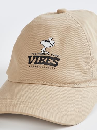 Image of Max Unisex Snoopy Print Baseball Cap (Beige FS)