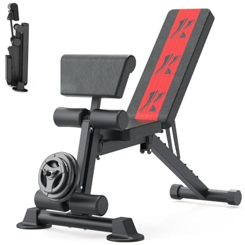 K KINGKANG Adjustable Weight Bench, Workout Bench Press for Home Gym, Exercise Sit Up Bench for Full Body Workout, Quick Foldable Strength Training Bench for Home Gym Weight 660 Lbs Incline Decline Flat 2024-New Version Cover