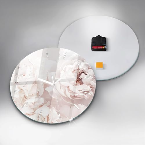Horloge en Verre Qualité Supérieure Wallfluent Fleurs