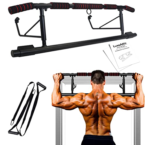 LUXEAMZ [2023 Upgrade] MultiGrip Pull up Bar for Doorway, Portable