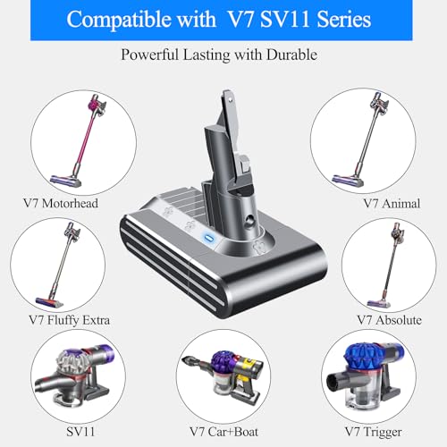BOTKK Upgraded 21.6V 6.0Ah Replacement for Dyson V7 Battery SV11 Compatible with Dyson V7 Animal Motorhead Trigger HEPA Car+Boat Absolute Handheld Vacuum Cleaner by BOTKK - Image 5