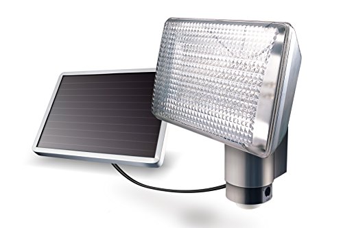 Maxsa 40227 80 LED Security Floodlight, Motion-Activated & Solar Powered Outdoor Light, Aluminum