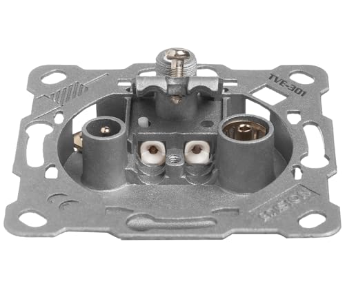 EDISION Antennendose Sat Universal TVE-301, Enddose Stich TV-R-SAT unterputz 3-Loch, geeignet für Sat DVB-S2, Unicable, Terrestrisch DVB-T/T2, Kabel DVB-C, Radio, FM, DAB+, DC-Pass, 3 Ausgänge
