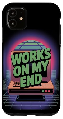 Works on My End ? Programmer Funny PC Error Retro Graphic �X�}�z�P�[�X iPhone 11 �p