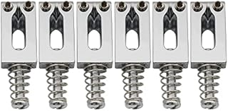 Musiclily 10.5mm Guitar Tremolo Bridge Saddles for Fender Stratocaster Strat Telecaster Tele Electric Guitar Replacement, Chrome(Set of 6)