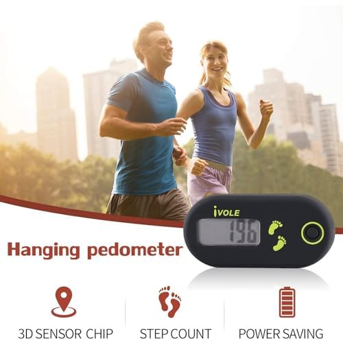 TaimeiMao Schrittzähler Zum Gehen, Mini Elektronischer Schrittzähler,3D Schrittzähler Clip,Tragbar Digitaler Schrittzähler,Fitness Tracker für Gehen Laufen Wandern Sport Training Zubehör