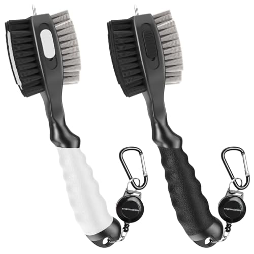 Thiodoon 2 Pack Golf Club Brush And Groove Cleaner With Magnetic Keychain