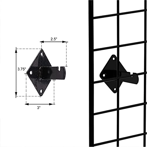 Kingdom Solutions- Gridwall Mount Brackets For Grid Or Slatgrid Panels, Pack Of 24 Grid Panel Brackets In Black Color. Perfect Solution For Display #TOP2