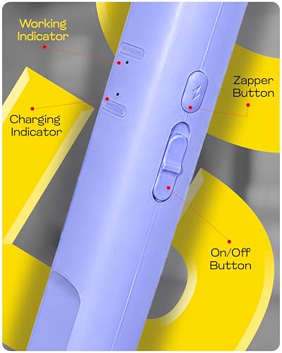 Image of Weird Wolf Mosquito Killer Racket with Built-in Charging Plug | 1200mAh Lithium Battery | Rechargeable Electric Mosquito Bat | 6 Month Warranty | Purple