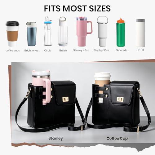 Image of Asaint Stanley Cup Purse Crossbody Bag for 40oz Tumbler with Handle, Water Bottle Purse Pocket Adjustable Strap