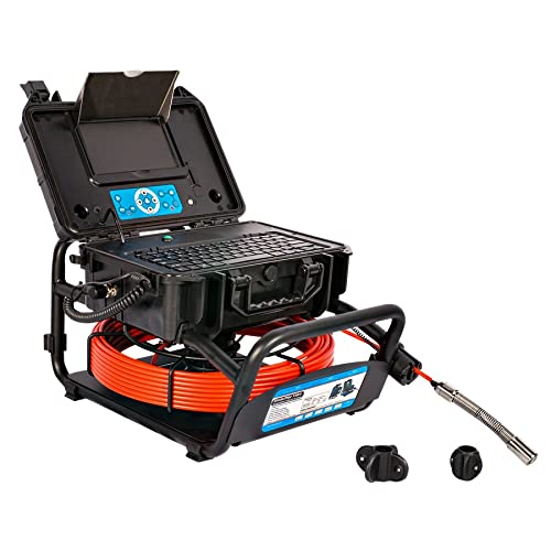 Vividia VS-749Bplus All-in-One Pipe Sewer Drain Tube Video Inspection Camera with 7" Portable Screen 115ft (35m) Push-Rod Cable and 23mm Waterproof Camera with Self-Leveling and Built-in 512Hz Sonde