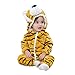 DEBAIJIA Bambino Flanella Pagliaccetto con Cappuccio 0-36M Inverno Tutina Animale Carino Jumpsuit Ragazzi Ragazze Pigiama (Giallo-90)