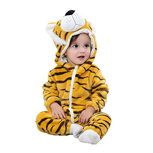 Tutina Neonato In Flanella Con Cappuccio - Pagliaccetto Animale Per Bambini 2-36 Mesi, Lavabile - Foto 8