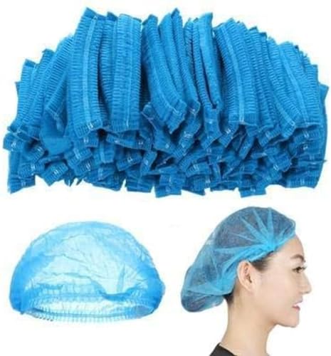 HOT BARGAINS 100 X Disposable Hair Nets Blue Hair Net Non Woven Surgical Caps Hair Net For Cooking Hair Nets For Catering Size 21
