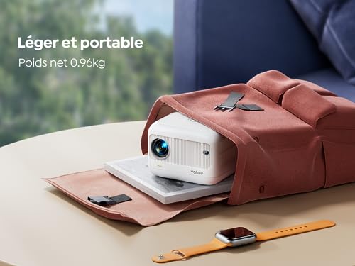 【focus Électrique】mini projecteur, yaber e1 9500 lumens 5g wifi bluetooth 5.2 videoprojecteur portable, ±40°correction verticale, supporte 1080p full hd, projecteur home cinéma pour phone/tv stick/usb