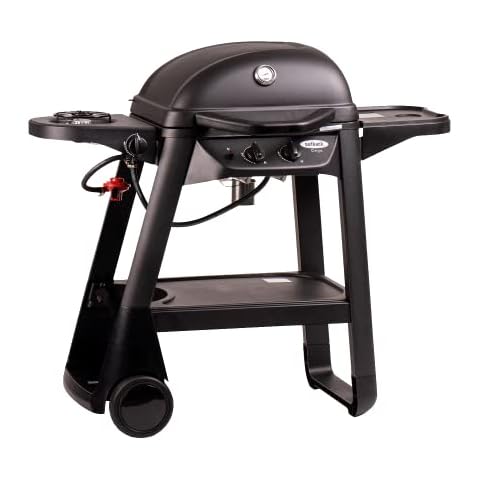 Outback Excel Onyx 2-Burner Gas Trolley BBQ with Side Burner Cover