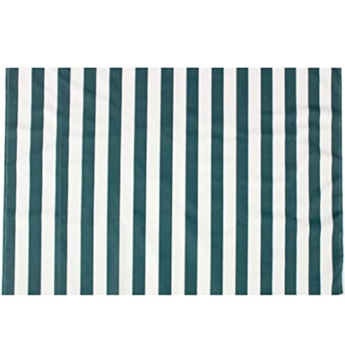 Mybecca Stripe Canvas Marine Fabric 600 Denier Indoor-Outdoor Hunter Green-White (1 Yards) (Cut Separately by Yard for Prime Orders)