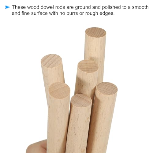 Bâtons bois dur PATIKIL 5/8 x 6", la solution solide pour réparations maison - 4