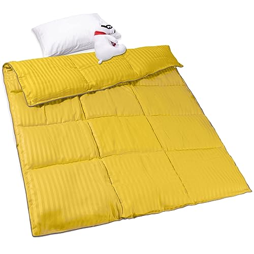 Image of ZPECC Toddler Down Alternative Comforter, 39x47 Hypoallergenic Baby Blanket Quilt, Soft Breathable Lightweight All Season Kids Duvet Insert for Crib Stroller Cot Daycare, Yellow Stripe