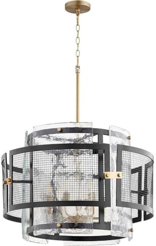 Cyan Design 11118 Panorama Chandelier, 6-Light 360 Total Watts, Noir/Aged Brass