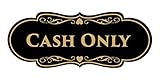 Designer Cash Only Sign (Black Gold) - Large