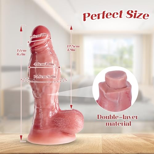6.7 Inch Soft Dual Density Silicone Realistic Beginner Dildo with Suction Cup - Image 4