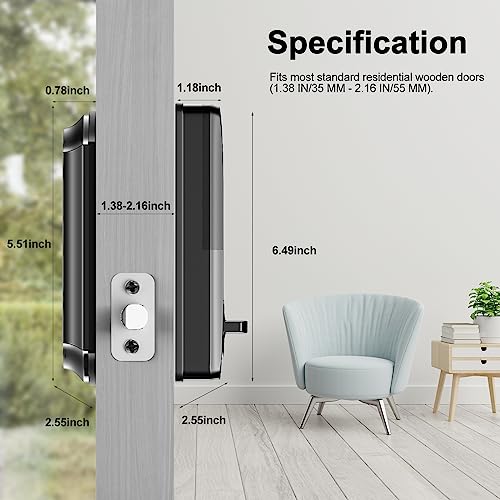 Narpult Smart Lock, Electronic Smart Deadbolt, Keyless Entry Door Lock,Fingerprint Door Lock With Keypad, Smart Door Locks For Front Door-Locking, Smart Locks For Home/Apartment (Oil Rubbed Bronze) #TOP4