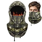 Jelbolin Balaclava Ski Mask Winter: Windproof Face Cover for Men Women Skiing Snowboarding Fleece Warm Protection Hood, Camo