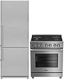 Blomberg 2 Piece Kitchen Appliances Package With BDFP34550SS 30 Slide-in Gas Range and BRFB1522SS 28...