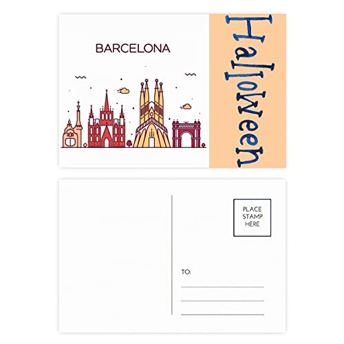 Cartes postales Espagne Barcelone lot de 20 paysage plat Halloween déco