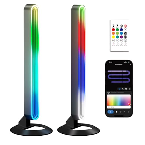 Barre luminose a LED intelligenti, luci da gioco RGB+IC da 11 pollici, 16 milioni di colori, lampada da scrivania a specchio multistrato con modalità di sincronizzazione musicale, barra luminosa