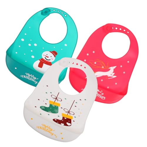 BESPORTBLE 3Piezas Christmas Bibs Cotton Triangle Drool Towels Soft Absorbent For Newborns Holiday Present
