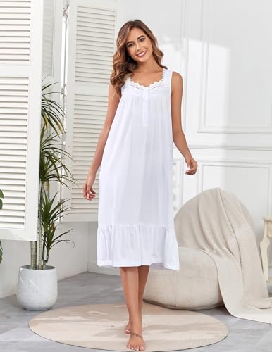 Cotton Nightgowns For Women Long House Dress Soft Sleepshirts With Pockets S-3XL4